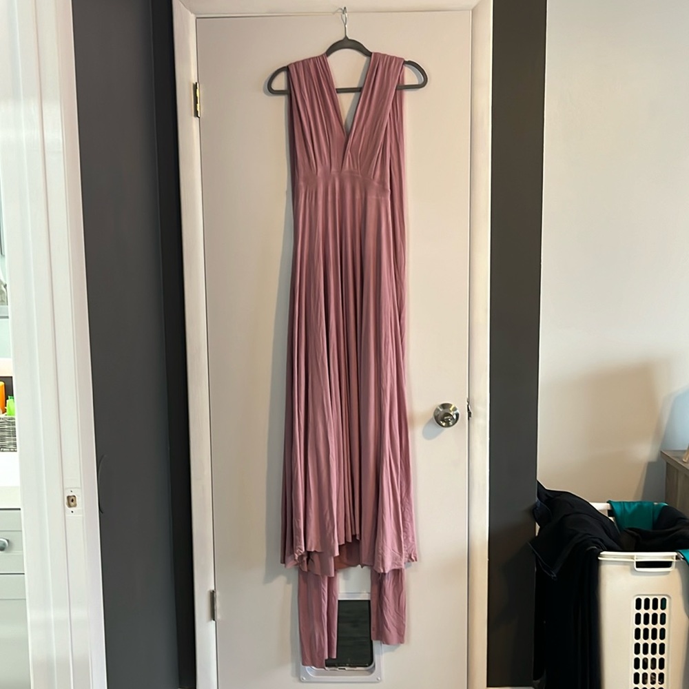 Lulu’s Trick of the Trade Rusty Rose Convertible Maxi Dress US L